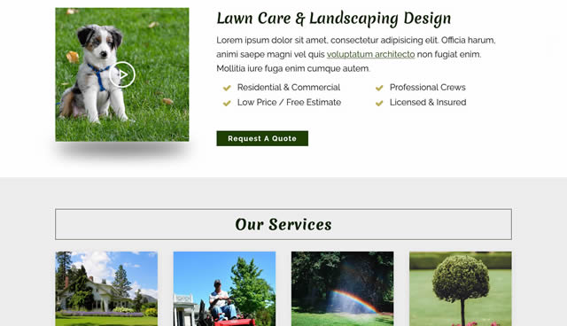 mobile responsive landscaping services website theme