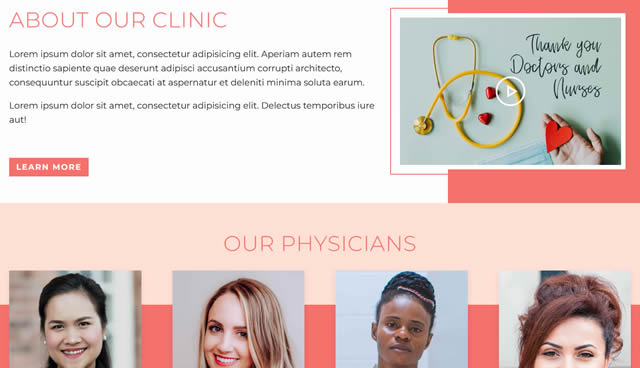women's health center website theme