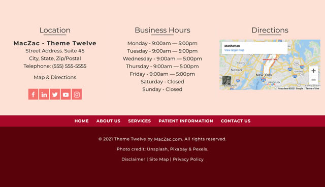 Mobile Responsive Women's Clinic Website Theme